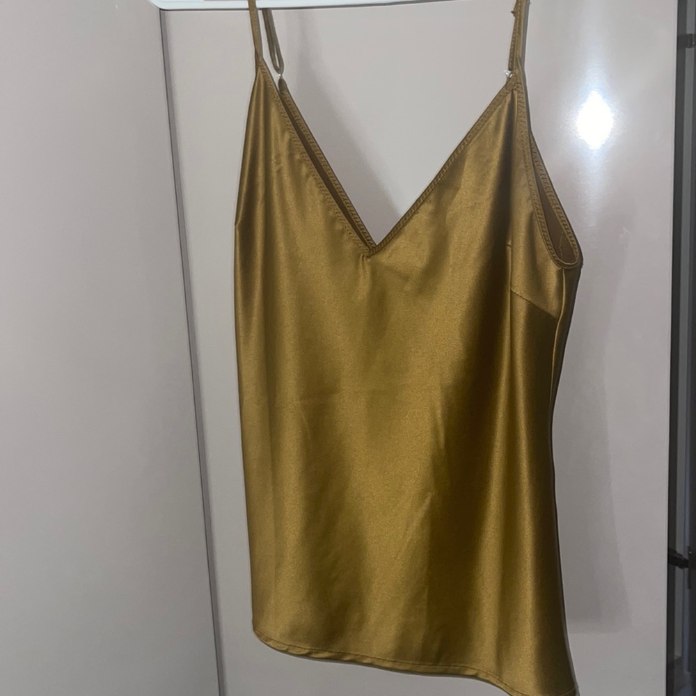 Zara satin mustard color top